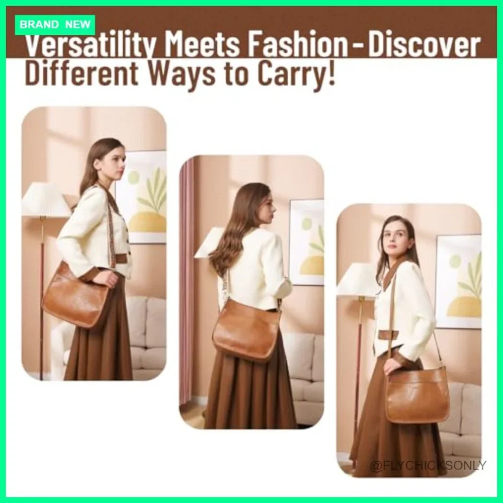 Vegan Leather Hobo Handbag with Adjustable Crossbody Strap